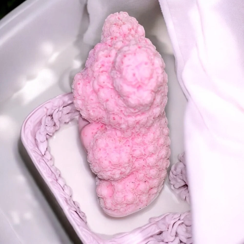 Rose scented handmade 3D rose bear soap 3x2 inch 4oz